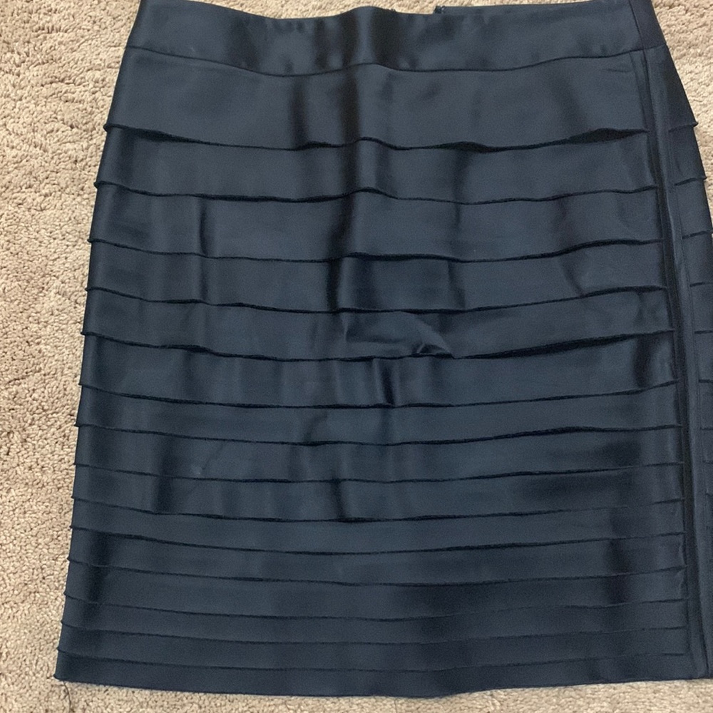 White House Black Market shirt. Black. Size 10. Back zip. Layered, silky feel.
